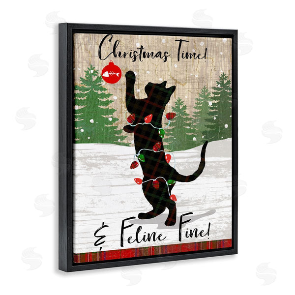 Stupell Industries Andrea Tachiera | Christmas Time & Feline Fine