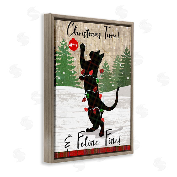 Stupell Industries Andrea Tachiera | Christmas Time & Feline Fine