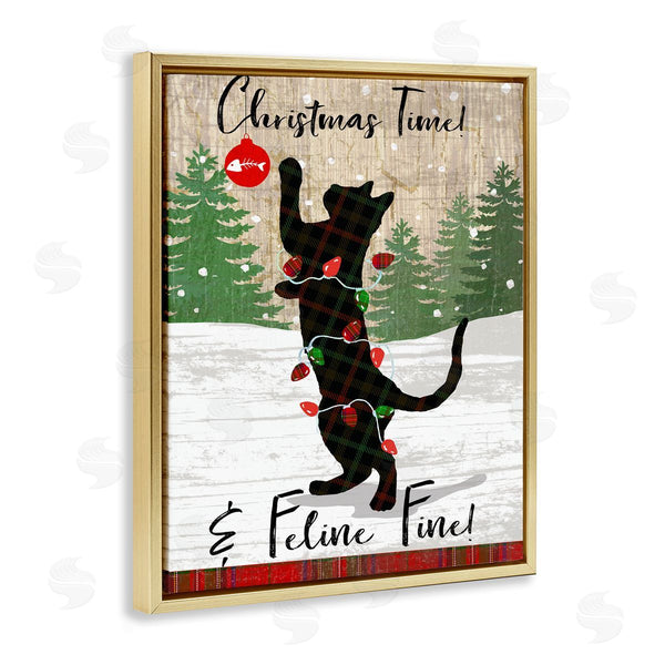 Stupell Industries Andrea Tachiera | Christmas Time & Feline Fine