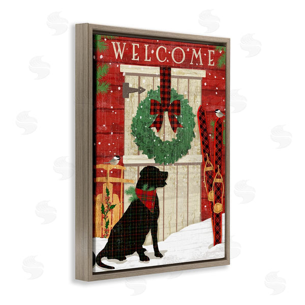 Stupell Industries Andrea Tachiera | Dog With Holiday Welcome
