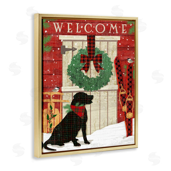 Stupell Industries Andrea Tachiera | Dog With Holiday Welcome