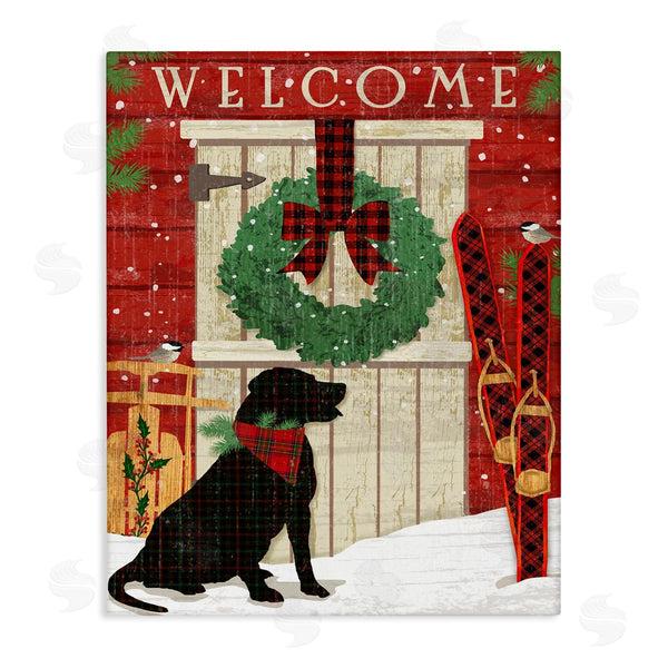 stupell industries Andrea Tachiera | Dog with Holiday Welcome