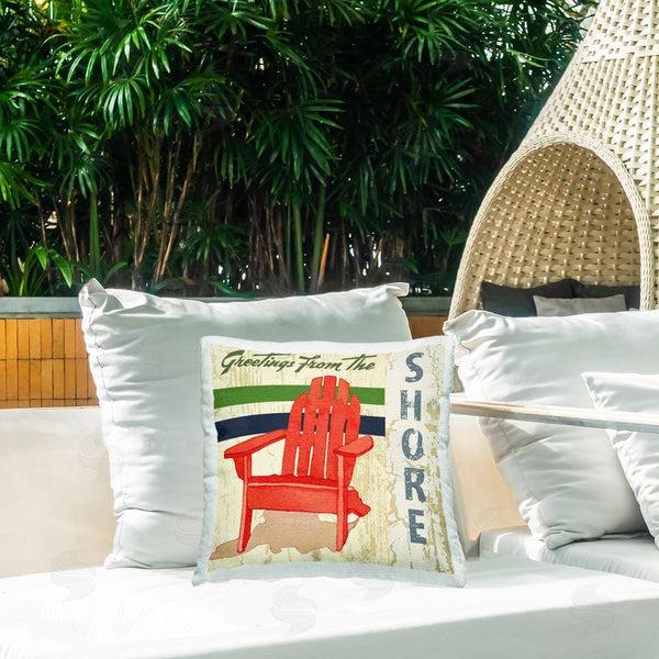 Stupell Industries Andrea Tachiera | Greetings From Shore Printed Throw Pillow