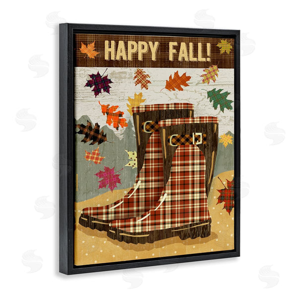 Stupell Industries Andrea Tachiera | Happy Fall Plaid Boots And Foliage