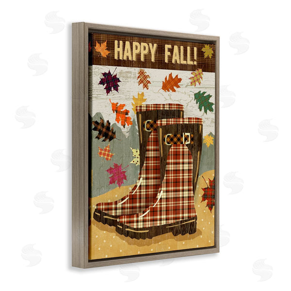 Stupell Industries Andrea Tachiera | Happy Fall Plaid Boots And Foliage