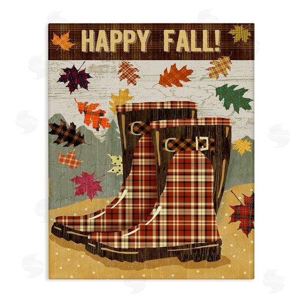 stupell industries Andrea Tachiera | Happy Fall Plaid Boots and Foliage