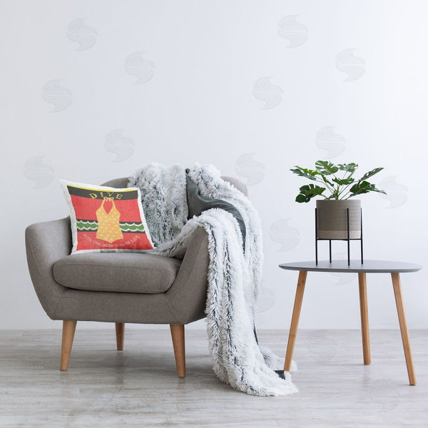 Stupell Industries Andrea Tachiera | Inspiring Dive Swimsuit Printed Throw Pillow
