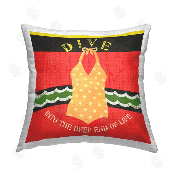 Stupell Industries Andrea Tachiera | Inspiring Dive Swimsuit Printed Throw Pillow