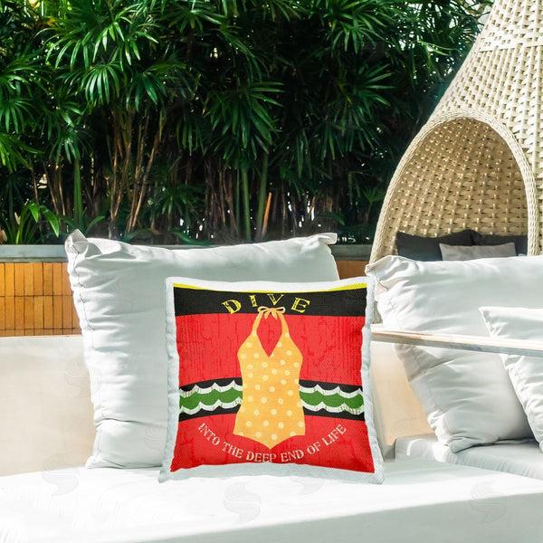 Stupell Industries Andrea Tachiera | Inspiring Dive Swimsuit Printed Throw Pillow