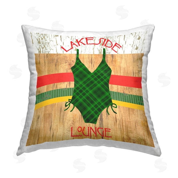 stupell industries Andrea Tachiera | Lakeside Lounge Swimsuit Printed Throw Pillow