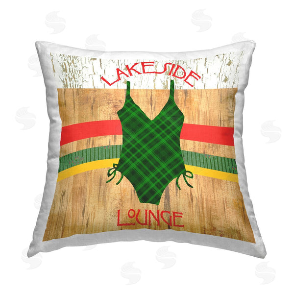 stupell industries Andrea Tachiera | Lakeside Lounge Swimsuit Printed Throw Pillow