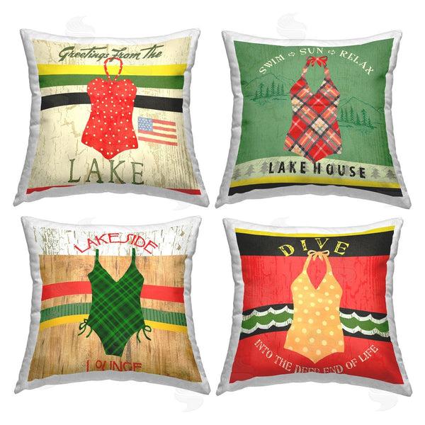 stupell industries Andrea Tachiera | Summer Swimsuit Phrases Printed Throw Pillow Set