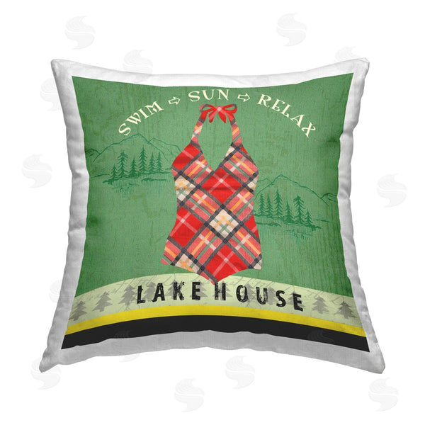 stupell industries Andrea Tachiera | Swim Sun Relax Printed Throw Pillow