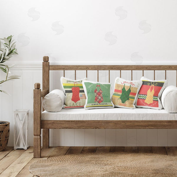 Stupell Industries Andrea Tachiera | Vintage Rustic Swimsuits Printed Throw Pillow Set