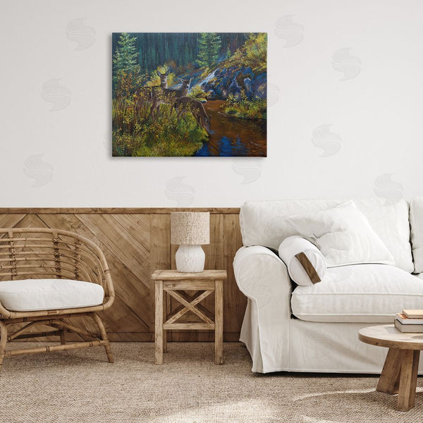 Stupell Industries Andrew Kiss | Deer Drinking From River Wall Art