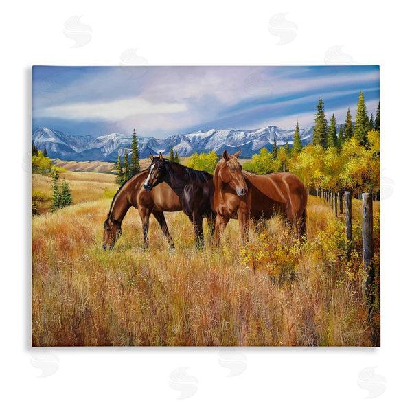 stupell industries Andrew Kiss | Horses in Country Pasture Wall Art