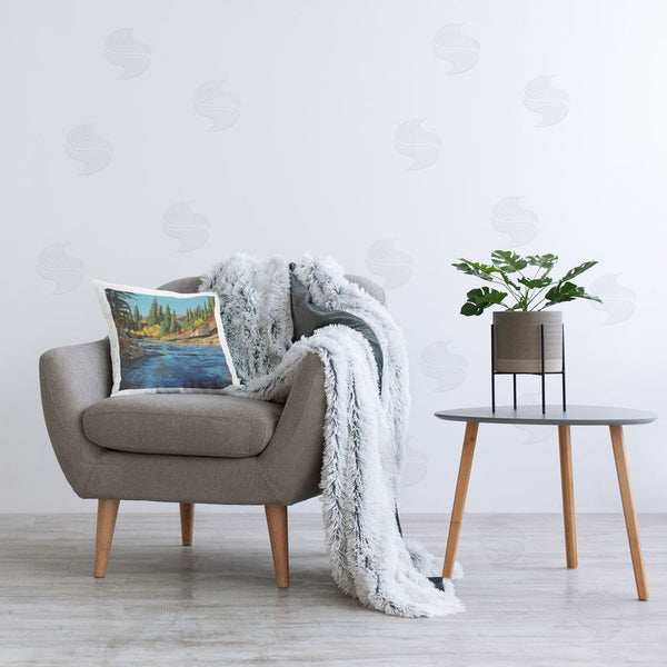 Stupell Industries Andrew Kiss | Morning Rushing River Printed Throw Pillow