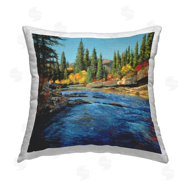 Stupell Industries Andrew Kiss | Morning Rushing River Printed Throw Pillow