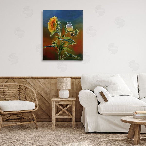 Stupell Industries Andrew Kiss | Western Kingbird & Flower Wall Art