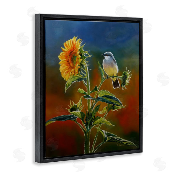 Stupell Industries Andrew Kiss | Western Kingbird & Flower Wall Art