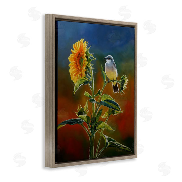 Stupell Industries Andrew Kiss | Western Kingbird & Flower Wall Art