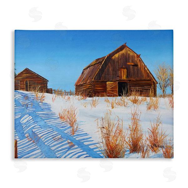 stupell industries Andrew Kiss | Winter Country Barn Wall Art