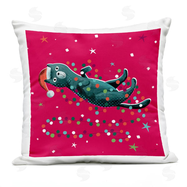 Stupell Industries Andrew Thornton | Funny Holiday Cat Christmas Lights Printed Throw Pillow