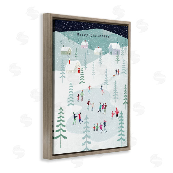 Stupell Industries Andrew Thornton | Merry Christmas Winter Ice Skating Wall Art
