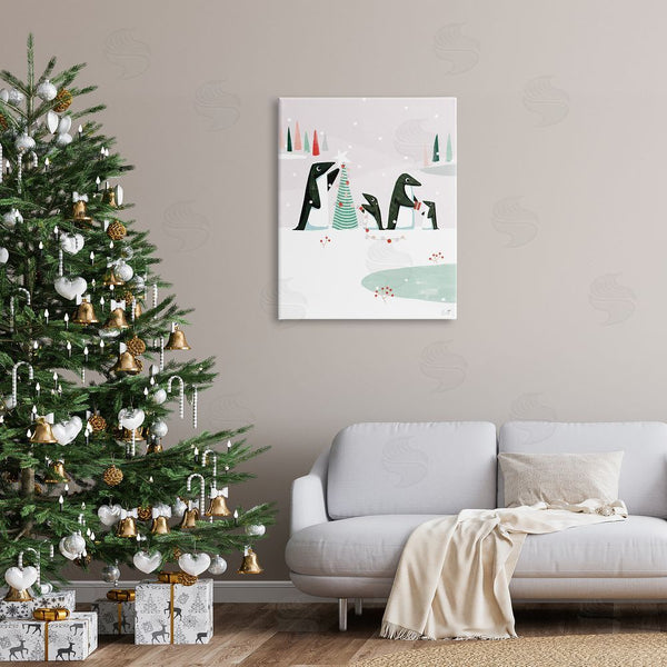 Stupell Industries Andrew Thornton | Penguins Decorating Christmas Tree Wall Art