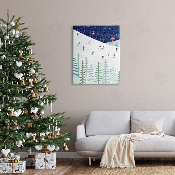 Stupell Industries Andrew Thornton | Skiing Night Sky Winter Slopes Wall Art