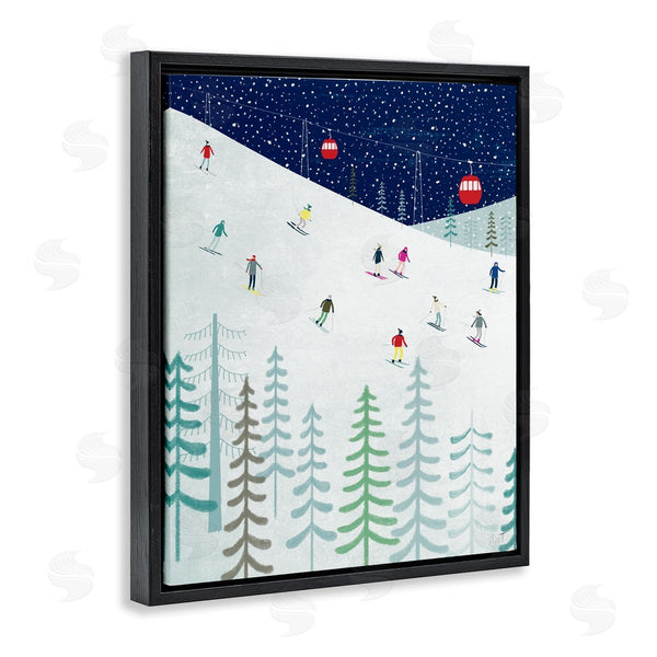Stupell Industries Andrew Thornton | Skiing Night Sky Winter Slopes Wall Art