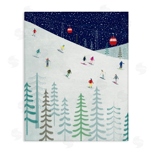 stupell industries Andrew Thornton | Skiing Night Sky Winter Slopes Wall Art