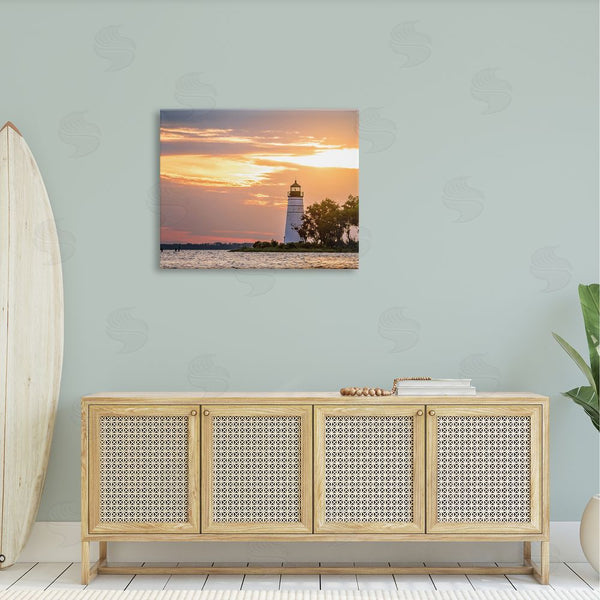 Stupell Industries Andy Crawford Photography | Nautical Lighthouse Sunset Horizon Wall Art