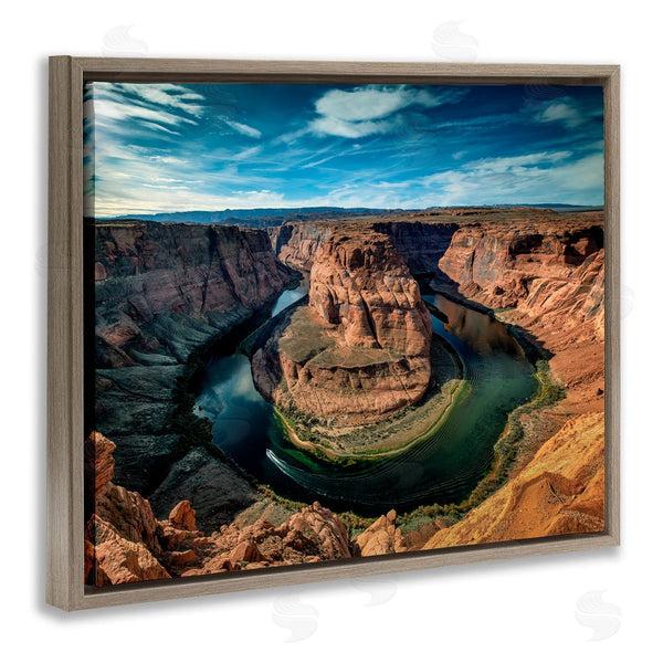 Stupell Industries Andy Crawford Photography | Red Canyon Mesa Cliffs Surrounding River Water Wall Art