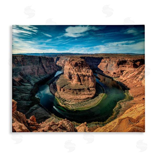 stupell industries Andy Crawford Photography | Red Canyon Mesa Cliffs Surrounding River Water Wall Art
