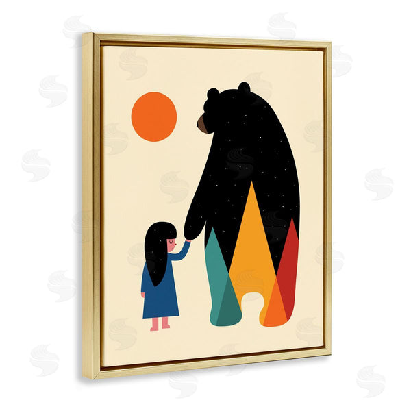 Stupell Industries Andy Westface | Bear & Girl Silhouette