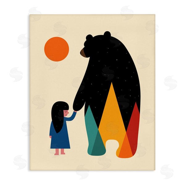 Stupell Industries Andy Westface | Bear & Girl Silhouette