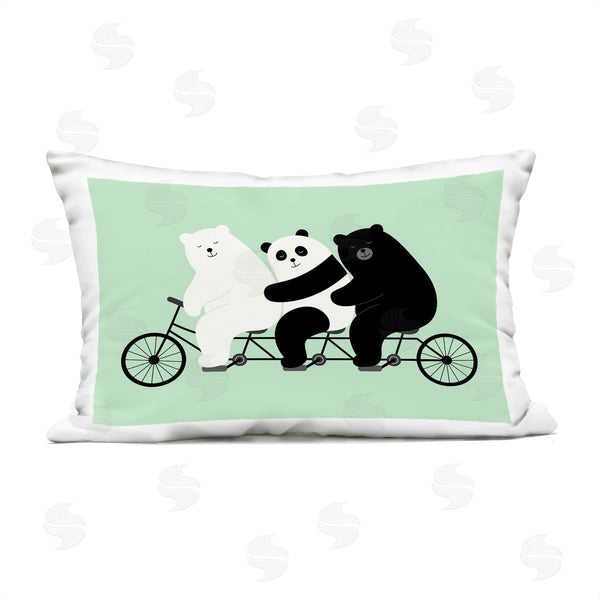 Stupell Industries Andy Westface | Bear Trio On Bicycle Printed Throw Pillow