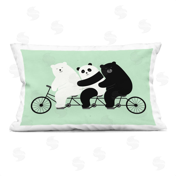 stupell industries Andy Westface | Bear Trio on Bicycle Printed Throw Pillow