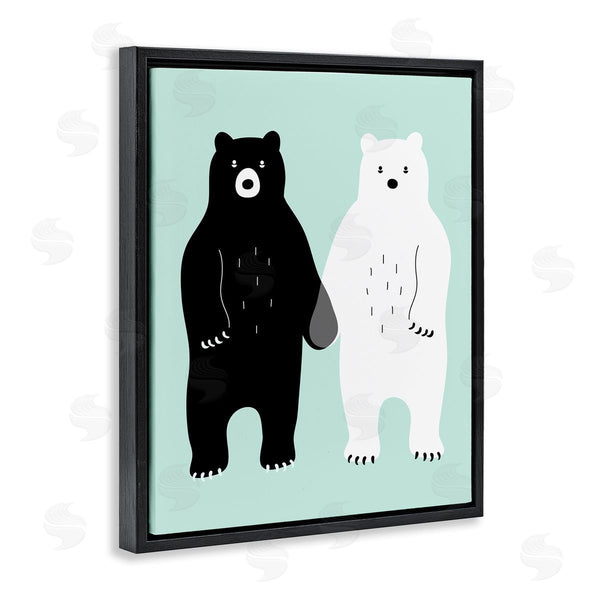 Stupell Industries Andy Westface | Black & White Bears Holding Hands
