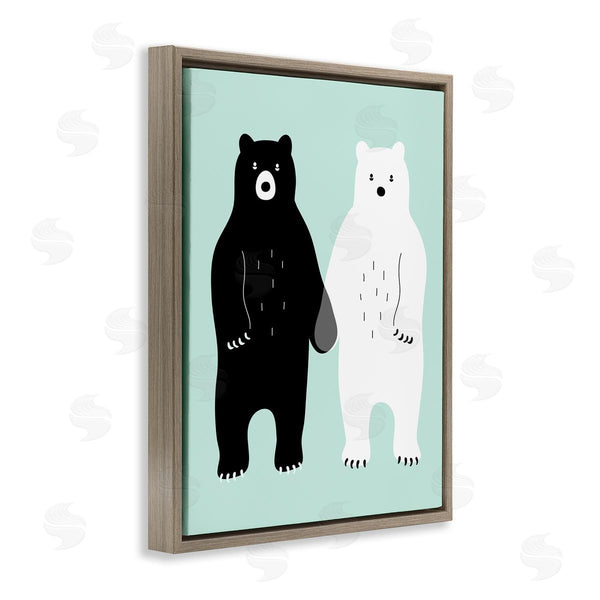 Stupell Industries Andy Westface | Black & White Bears Holding Hands
