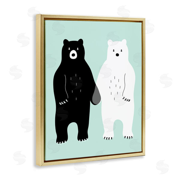 Stupell Industries Andy Westface | Black & White Bears Holding Hands