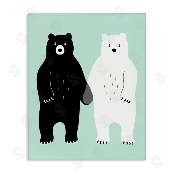 stupell industries Andy Westface | Black & White Bears Holding Hands