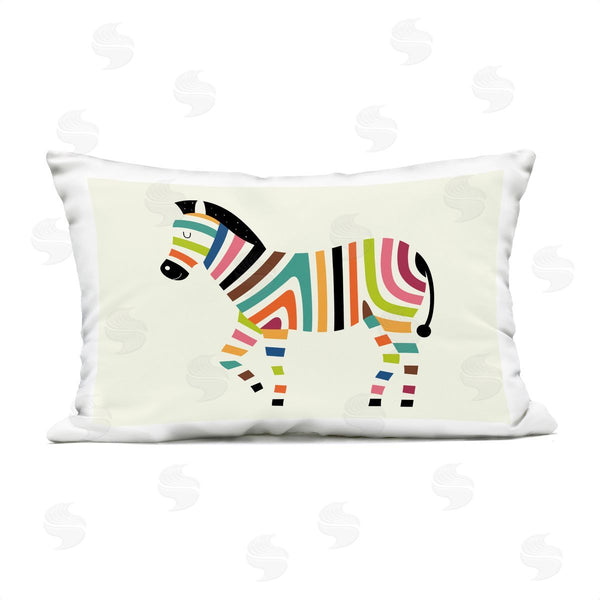 Stupell Industries Andy Westface | Bright Hued Zebra Stripes Printed Throw Pillow