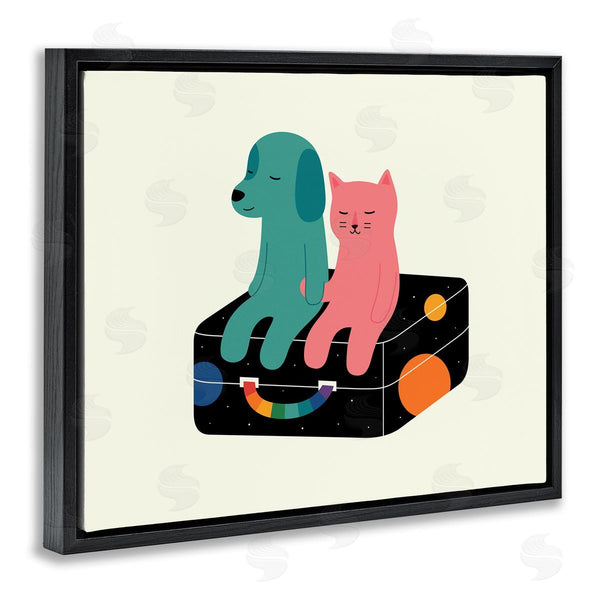 Stupell Industries Andy Westface | Cat & Dog On Suitcase Wall Art