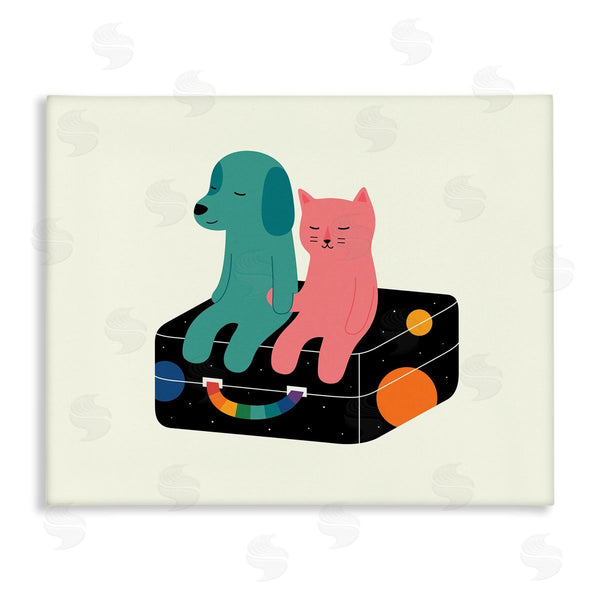 stupell industries Andy Westface | Cat & Dog on Suitcase Wall Art