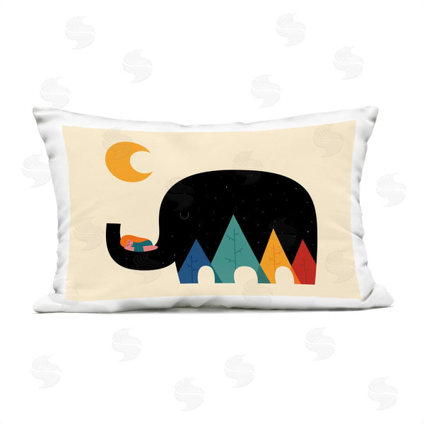 Stupell Industries Andy Westface | Elephant Silhouette & Nature Printed Throw Pillow