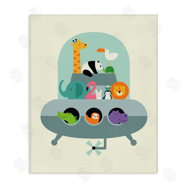 stupell industries Andy Westface | Jungle Animals in Spaceship