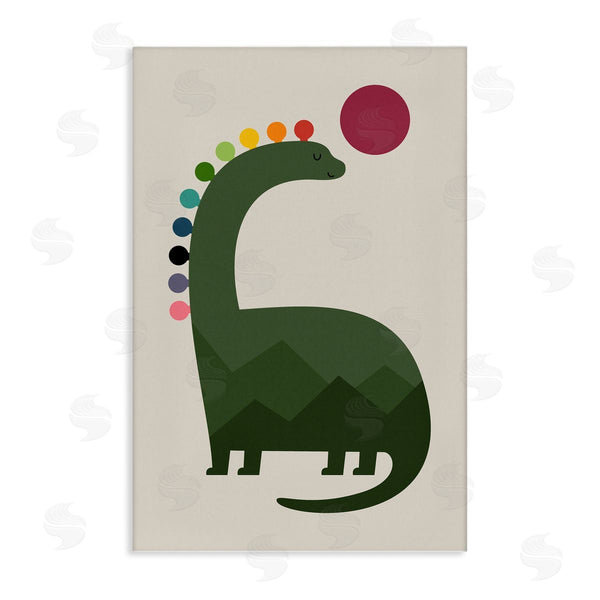 stupell industries Andy Westface | Minimal Rainbow Dinosaur