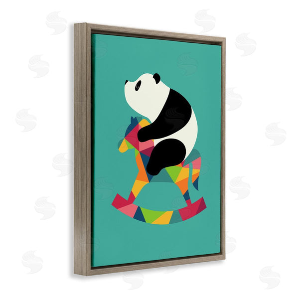 Stupell Industries Andy Westface | Panda On Rocking Horse